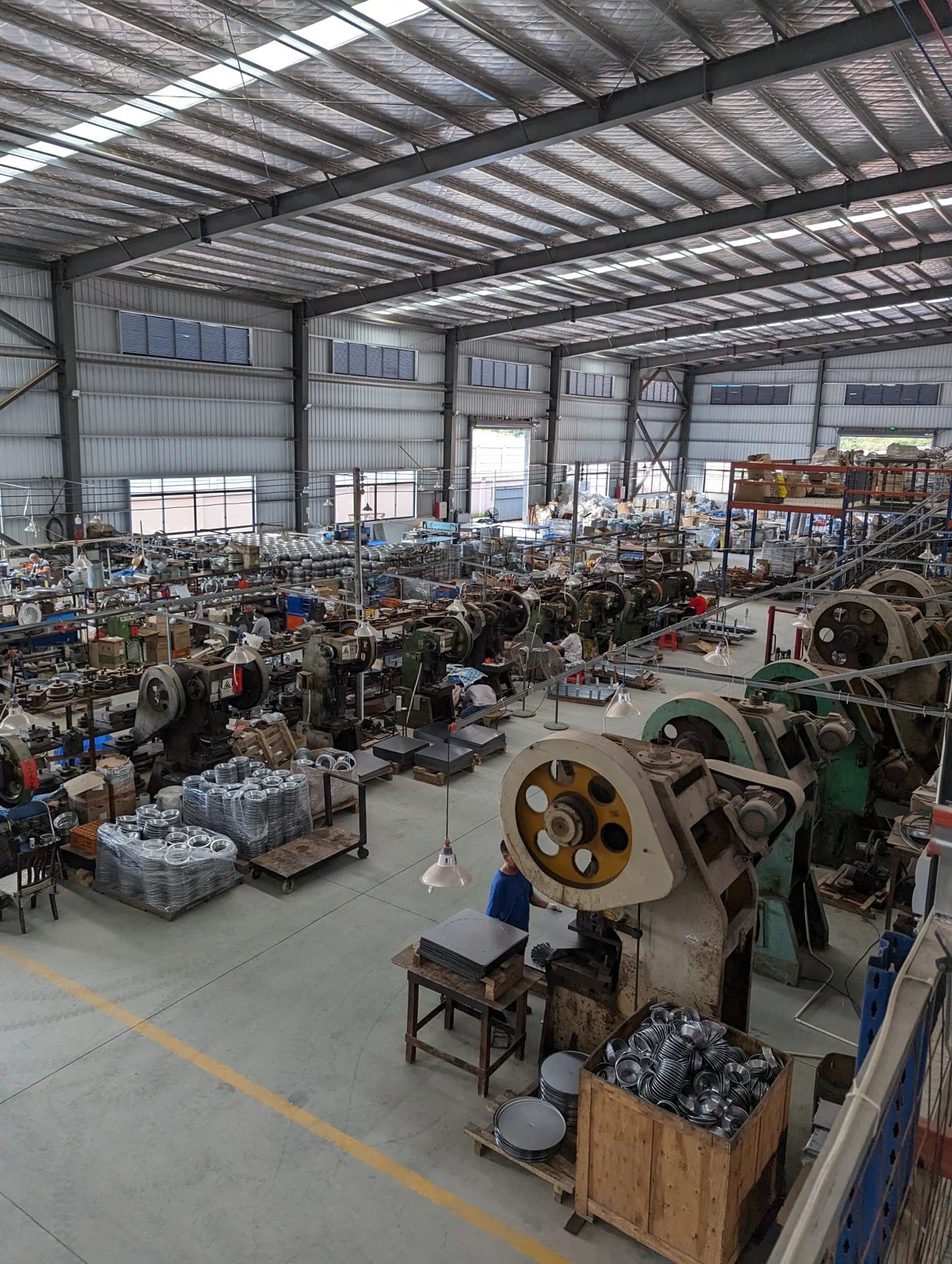 Metal press work at a manufacturing partner
